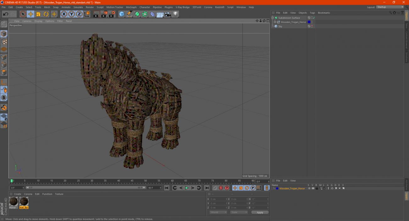 Wooden Trojan Horse 3D model