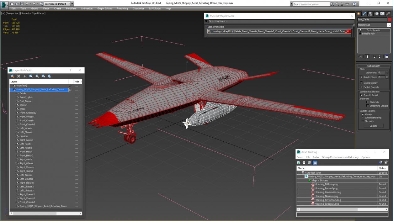 3D Boeing MQ25 Stingray Aerial Refueling Drone model