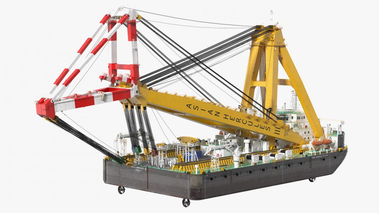 Floating Crane Ship 3D model