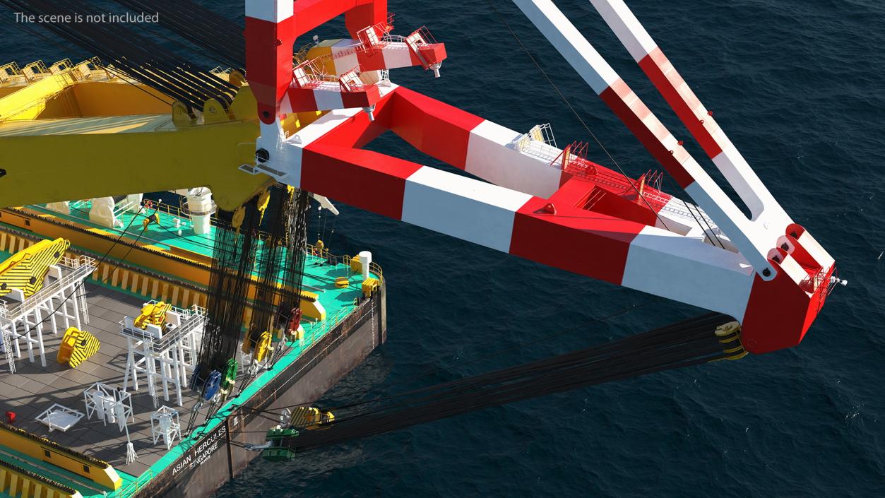 Floating Crane Ship 3D model