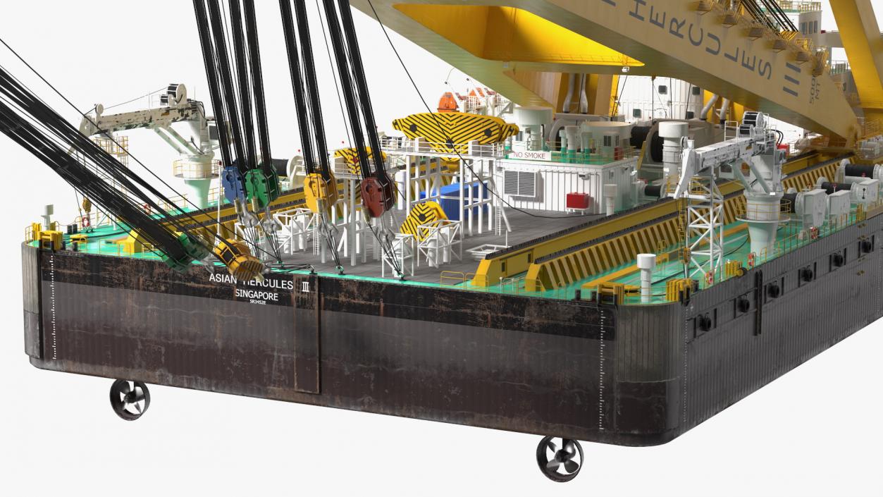 Floating Crane Ship 3D model