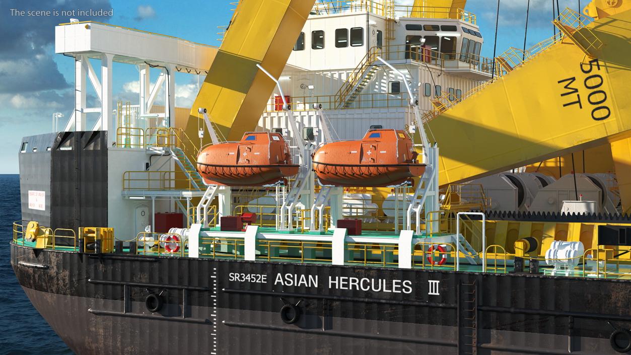 Floating Crane Ship 3D model