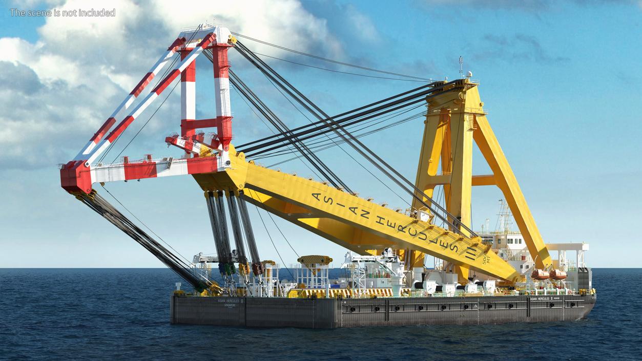 Floating Crane Ship 3D model