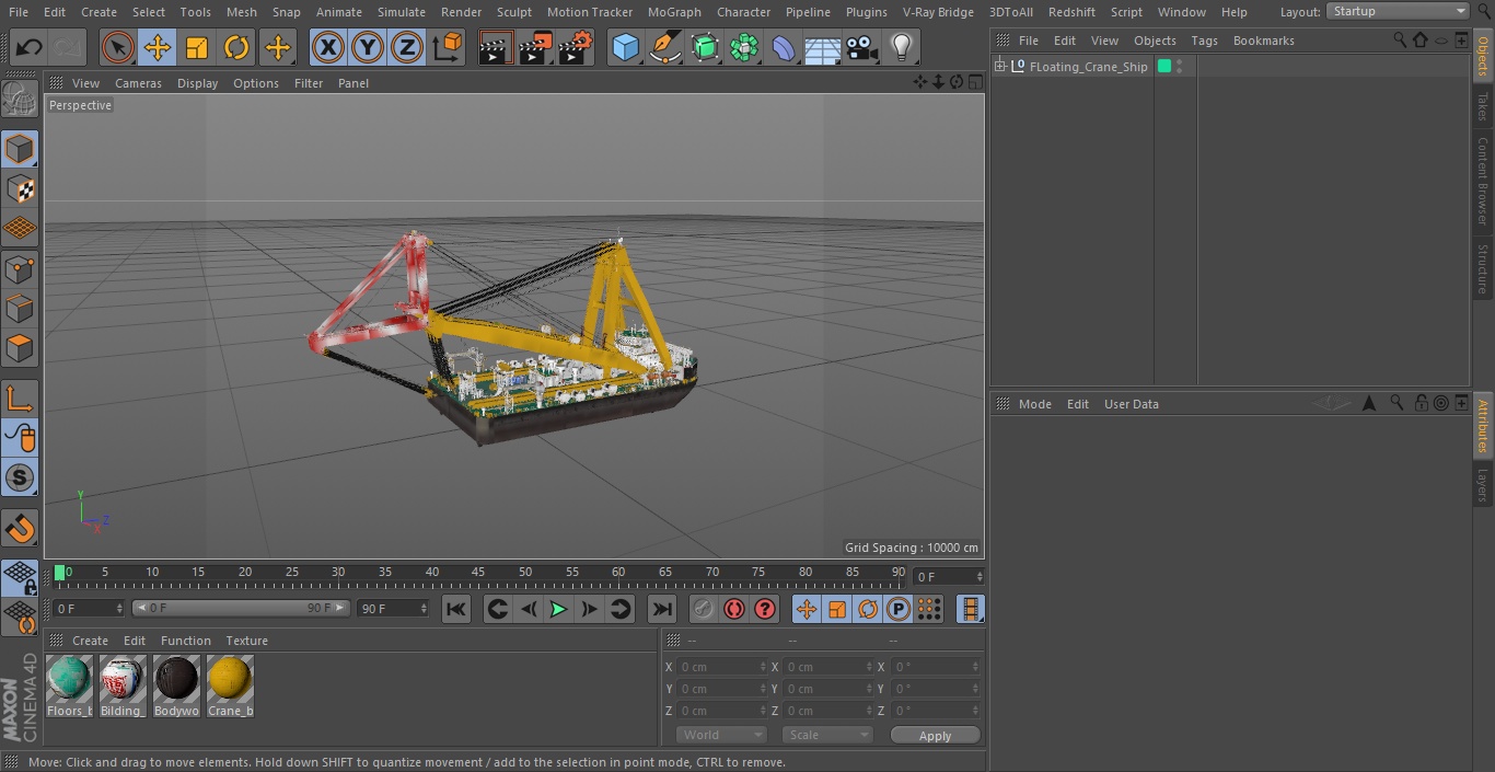 Floating Crane Ship 3D model