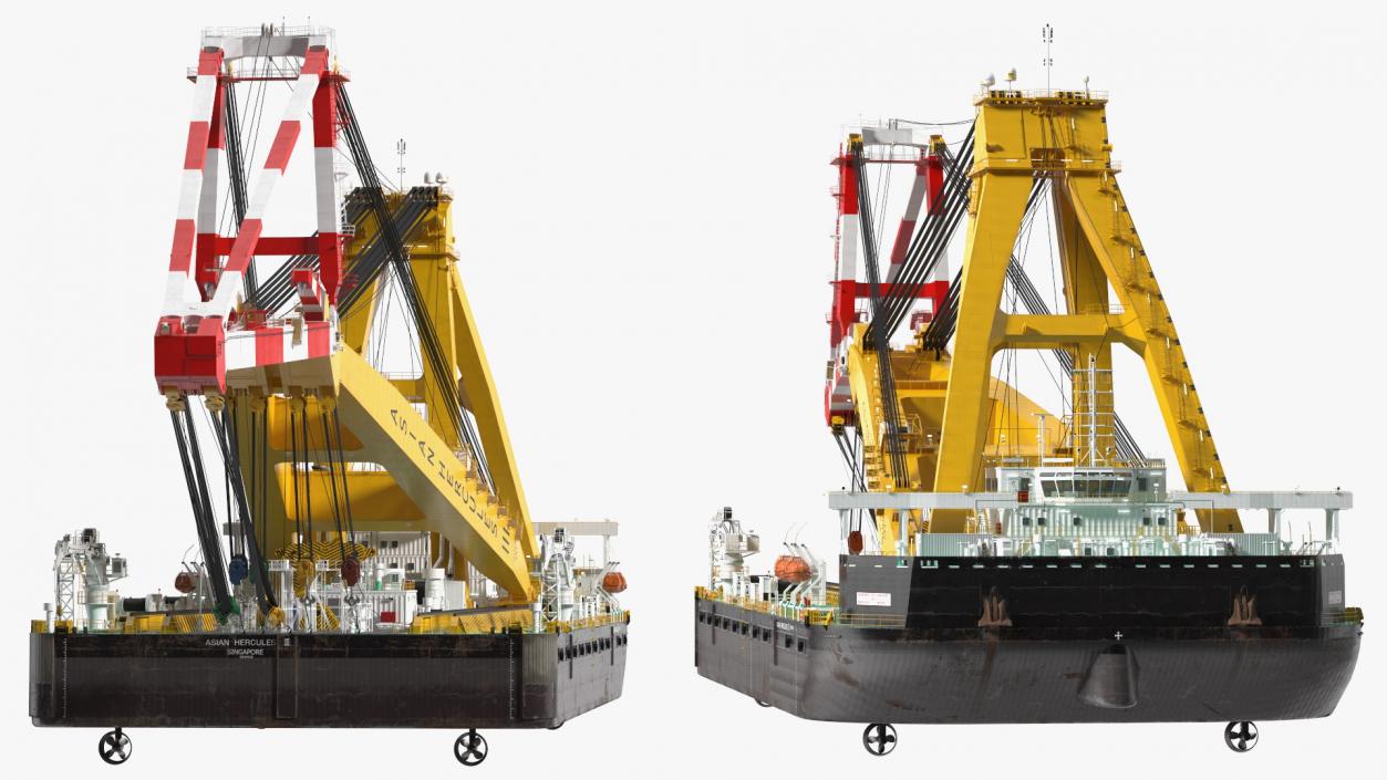 Floating Crane Ship 3D model