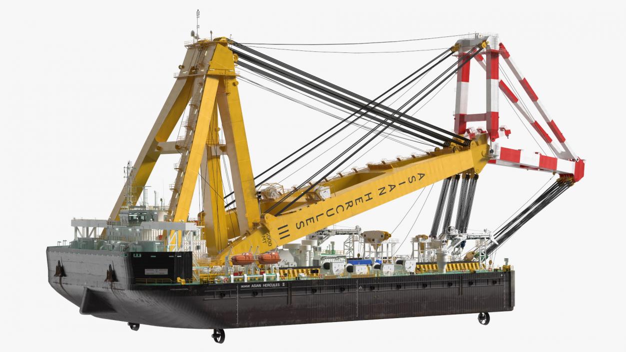 Floating Crane Ship 3D model