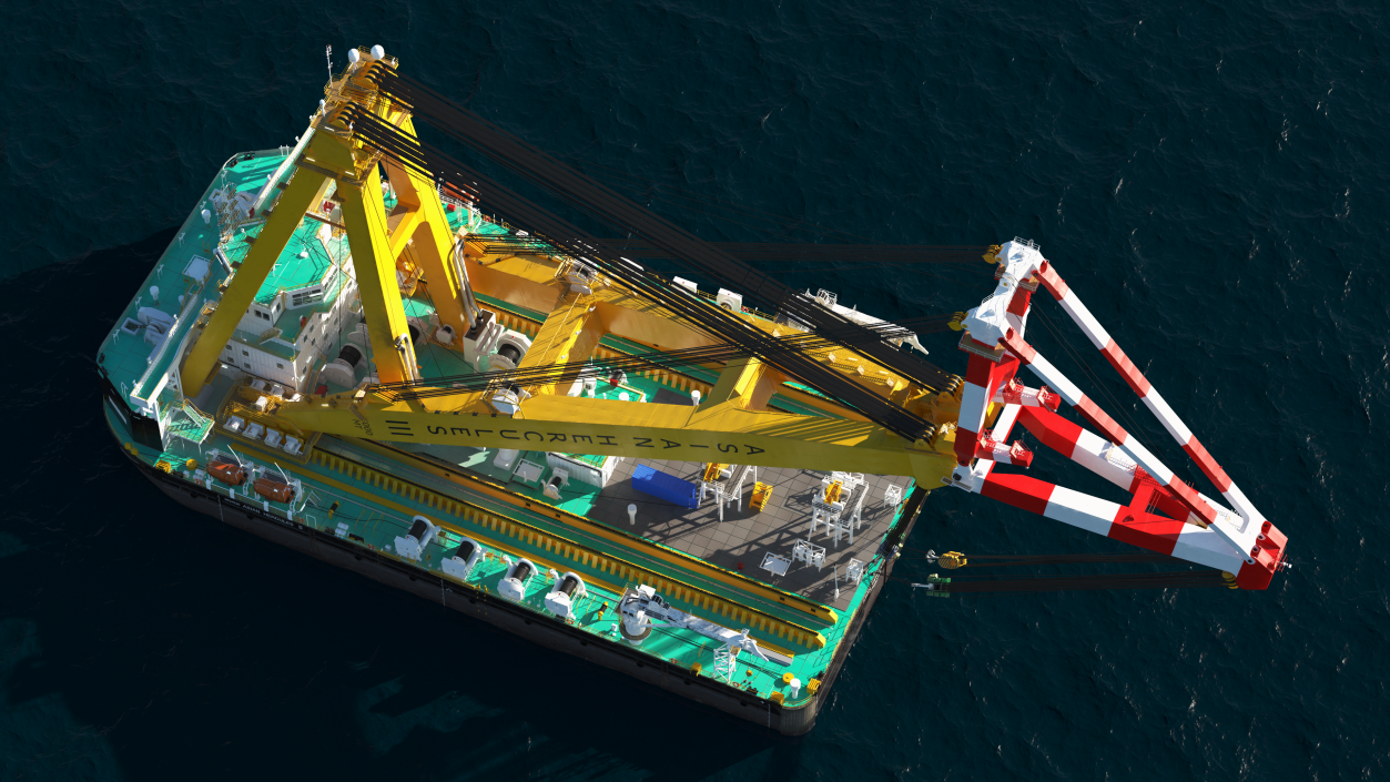 Floating Crane Ship 3D model