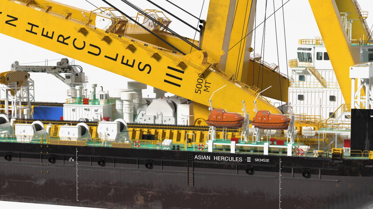 Floating Crane Ship 3D model