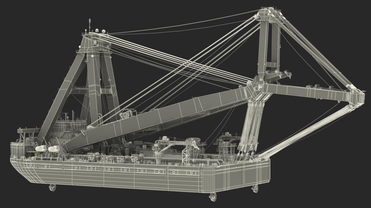 Floating Crane Ship 3D model