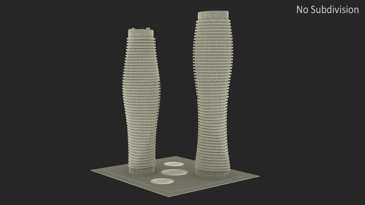 Absolute World Towers in the Night Lightning 3D model