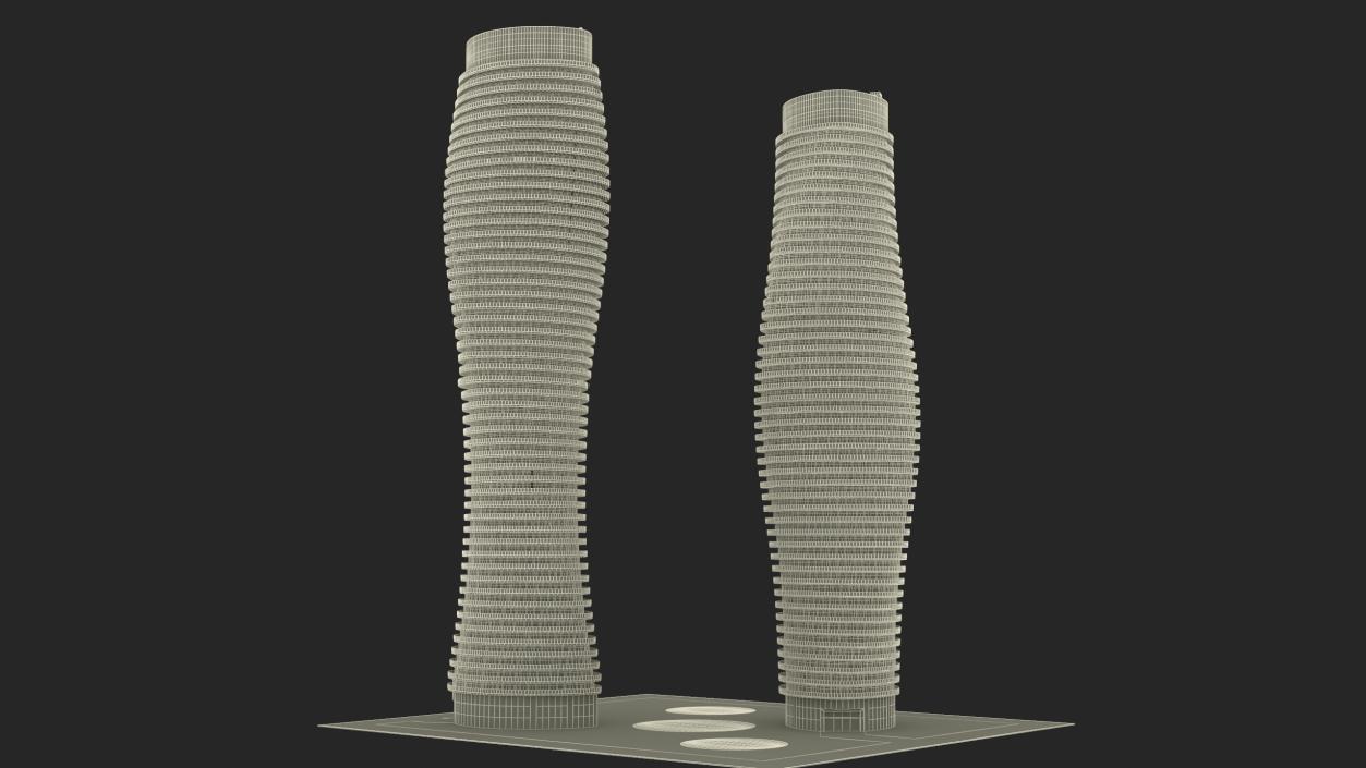 Absolute World Towers in the Night Lightning 3D model