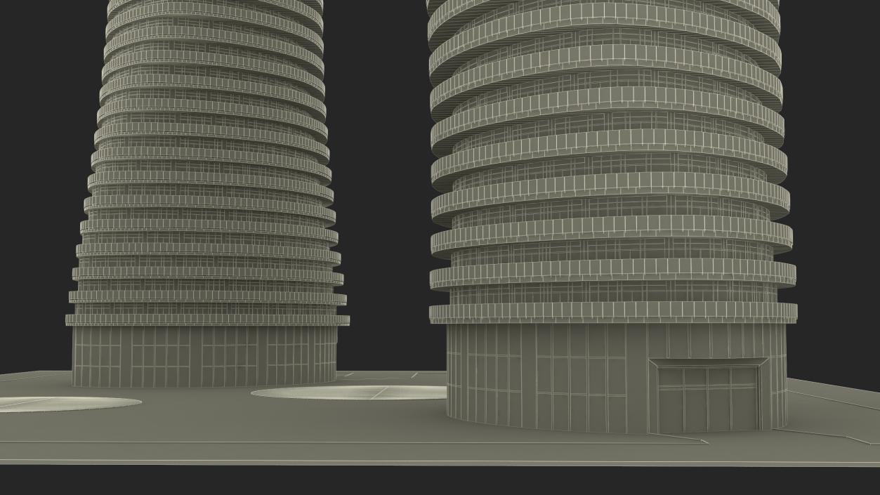 Absolute World Towers in the Night Lightning 3D model