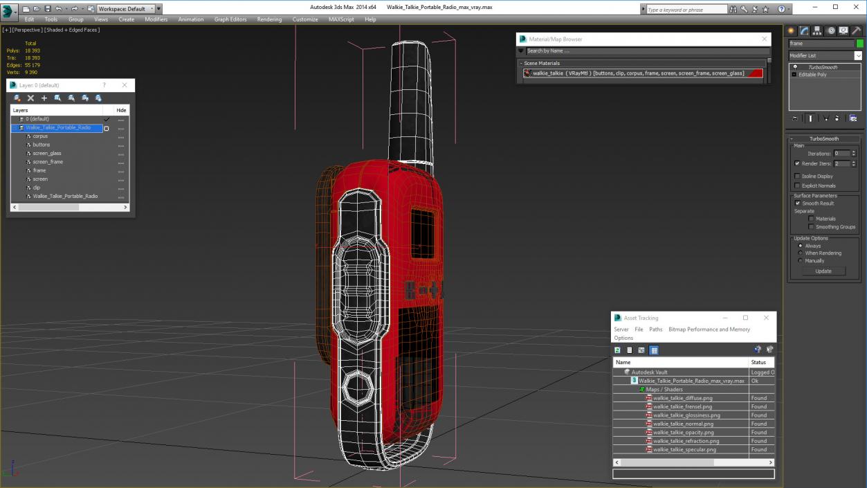 3D Walkie Talkie Portable Radio model