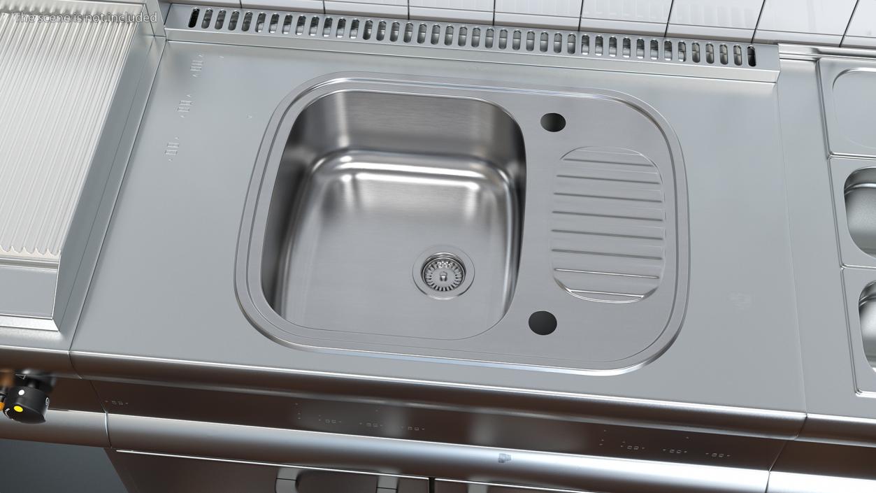 Single Bowl Stainless Steel Reversible Inset Sink 3D model