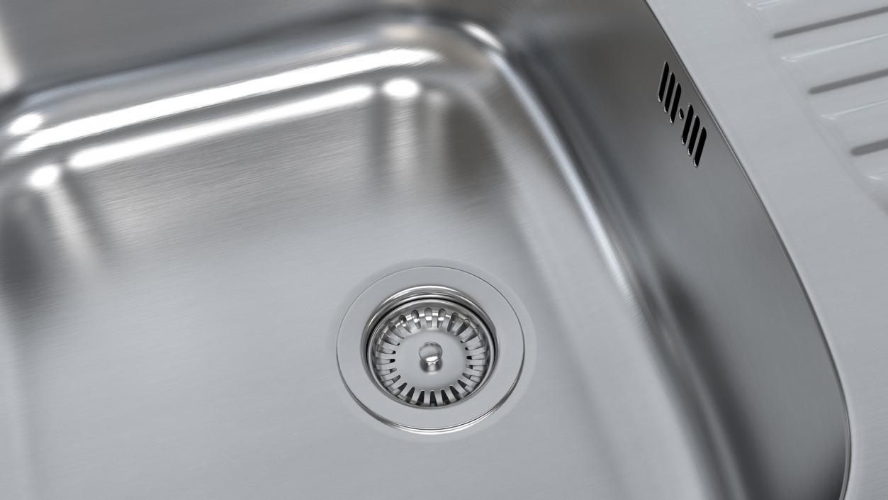 Single Bowl Stainless Steel Reversible Inset Sink 3D model