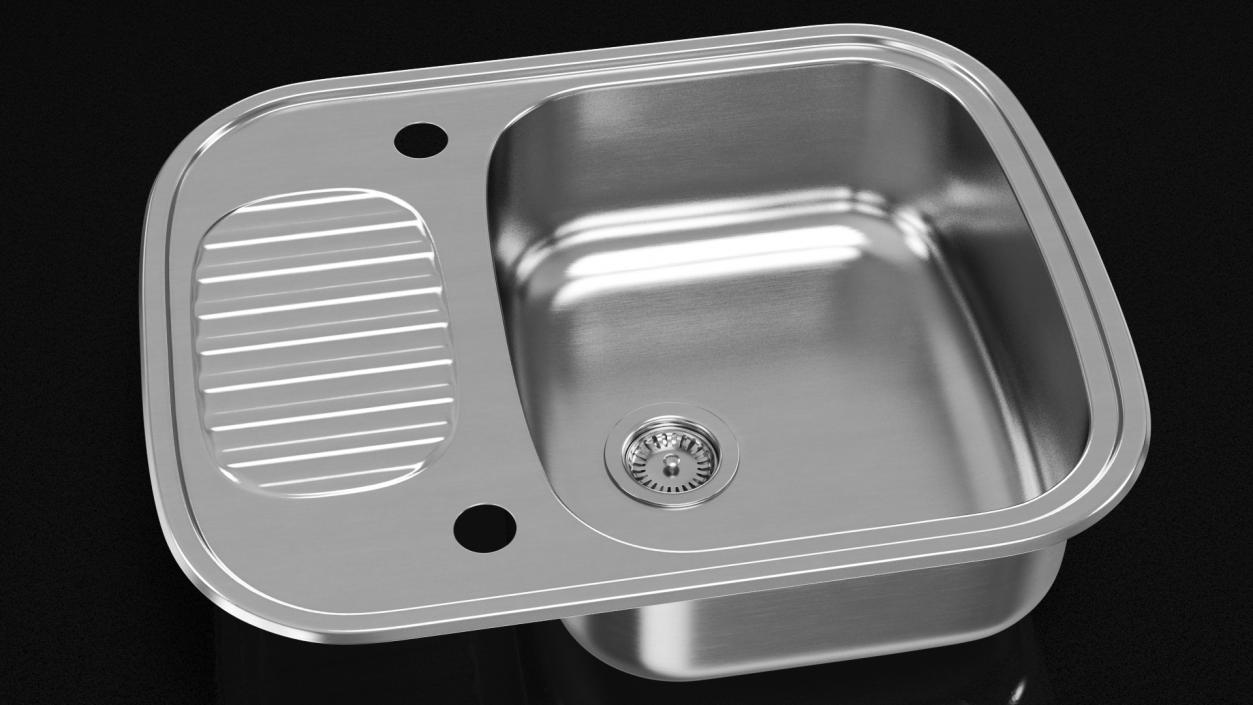 Single Bowl Stainless Steel Reversible Inset Sink 3D model