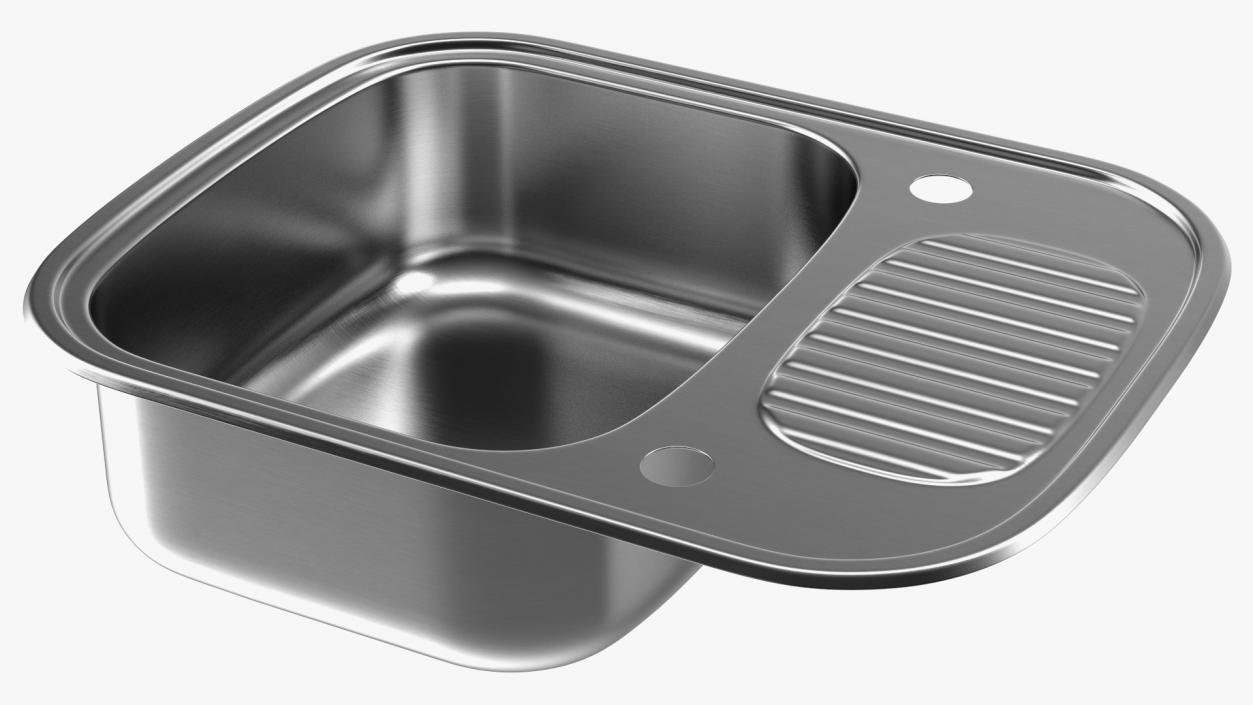 Single Bowl Stainless Steel Reversible Inset Sink 3D model