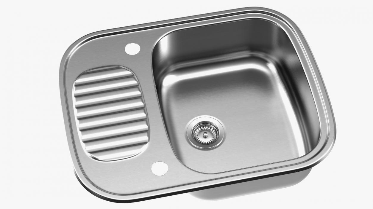 Single Bowl Stainless Steel Reversible Inset Sink 3D model