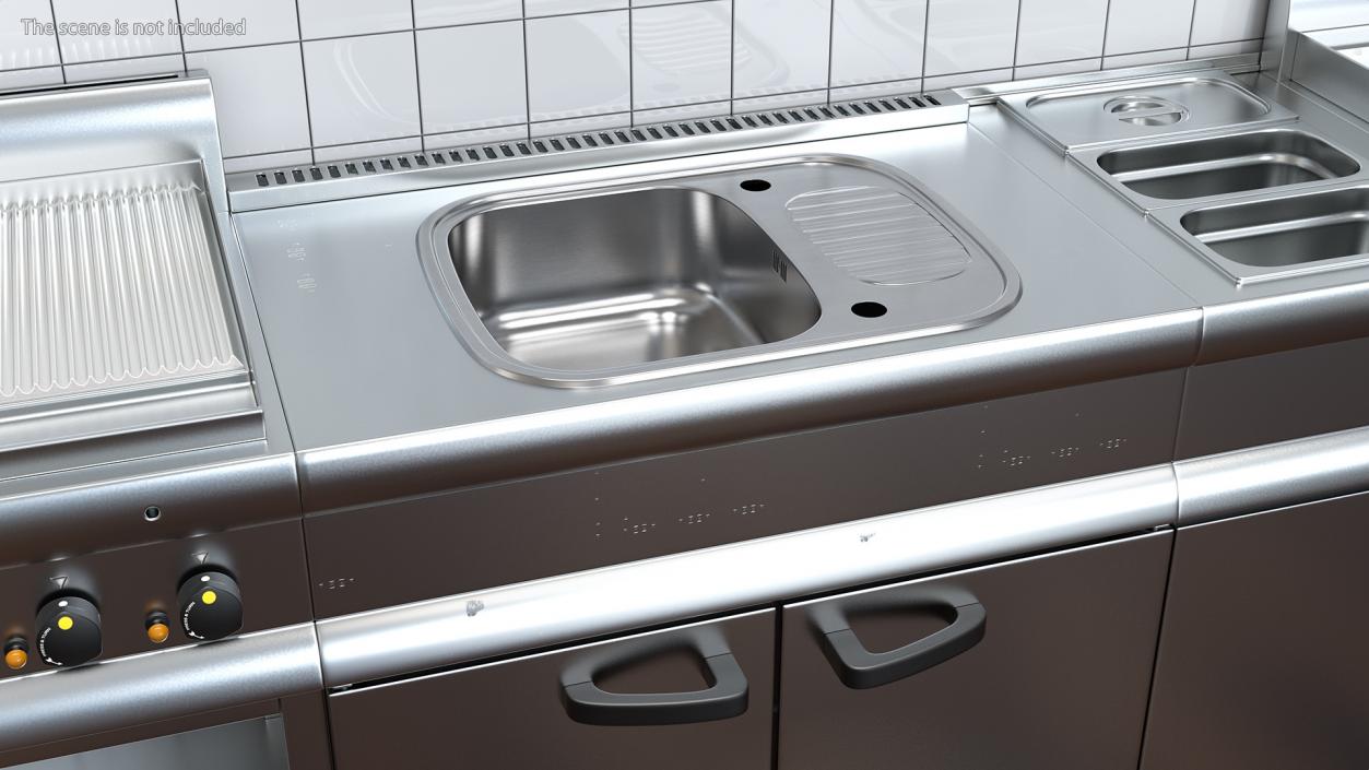 Single Bowl Stainless Steel Reversible Inset Sink 3D model