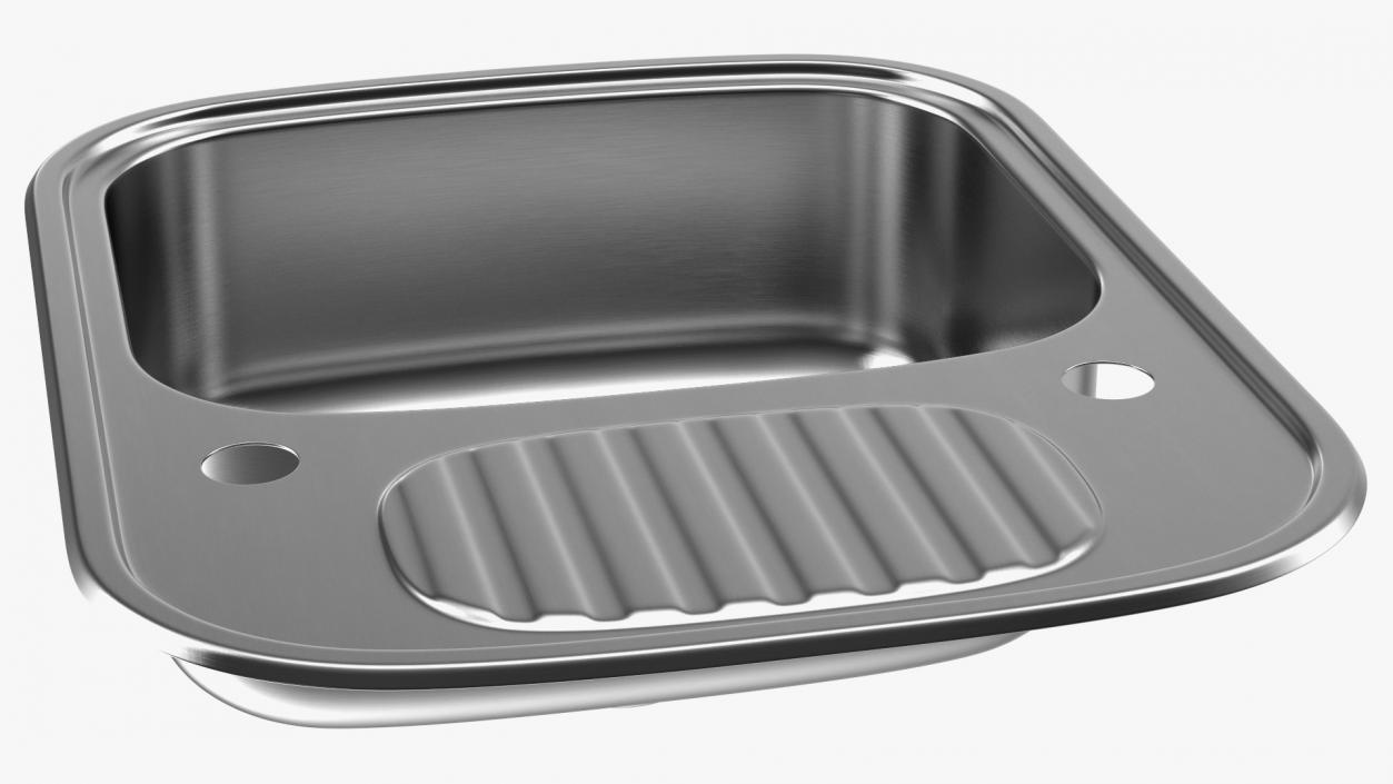 Single Bowl Stainless Steel Reversible Inset Sink 3D model