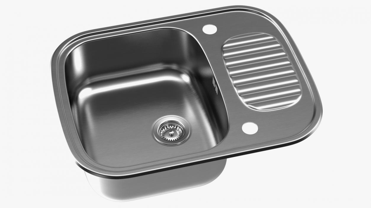 Single Bowl Stainless Steel Reversible Inset Sink 3D model