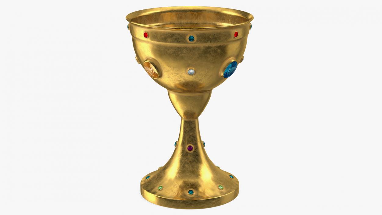 Antique Jeweled Gold Goblet 3D