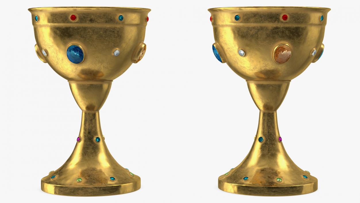 Antique Jeweled Gold Goblet 3D