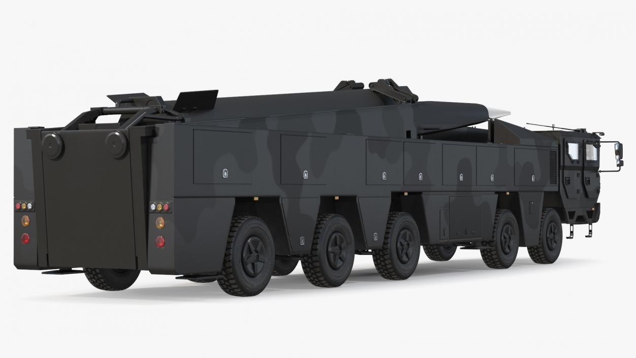 3D model Strategic Missile on Road Mobile Vehicle