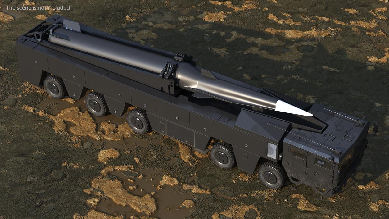 3D model Strategic Missile on Road Mobile Vehicle