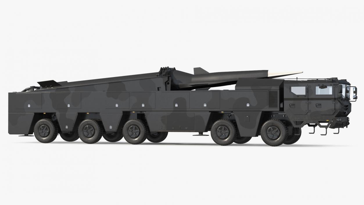 3D model Strategic Missile on Road Mobile Vehicle