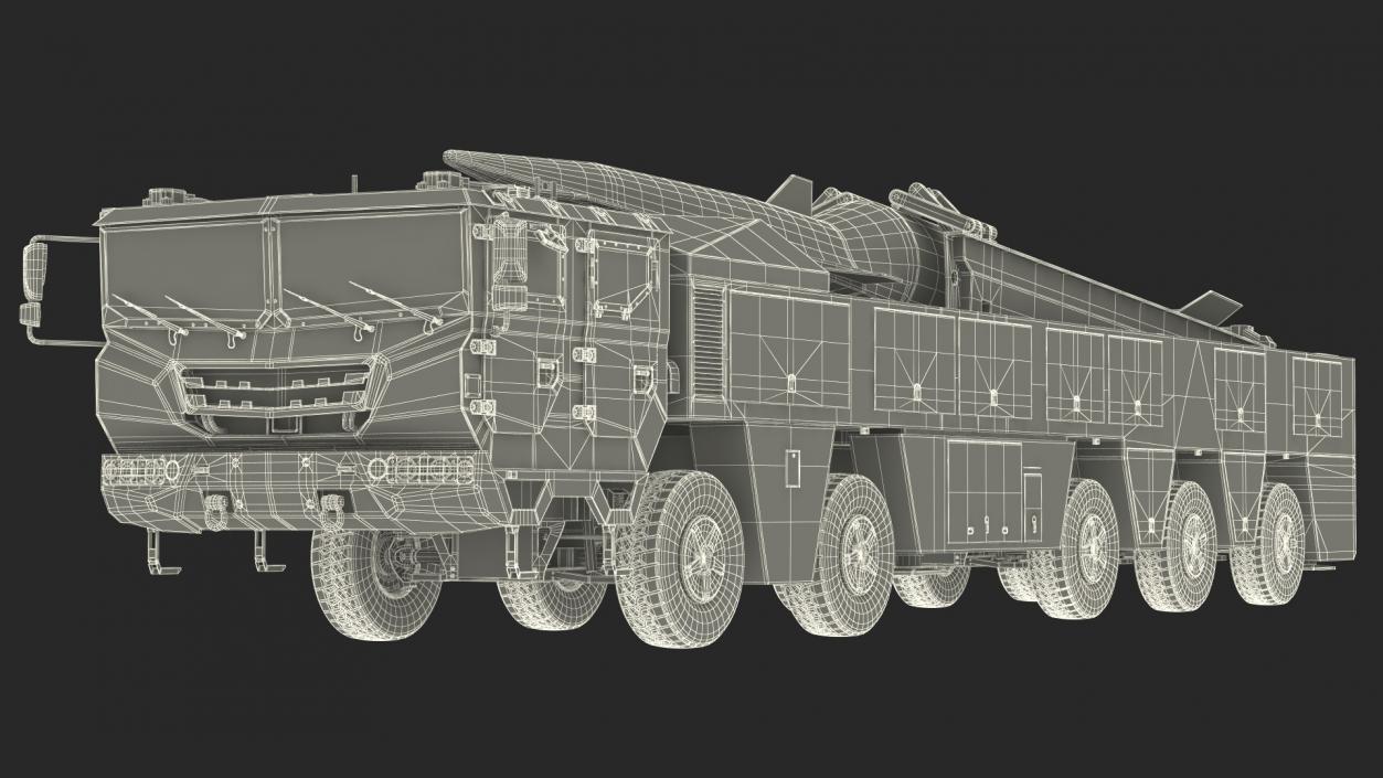 3D model Strategic Missile on Road Mobile Vehicle