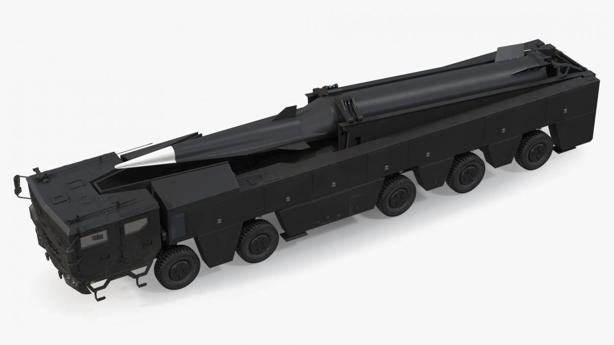 3D model Strategic Missile on Road Mobile Vehicle