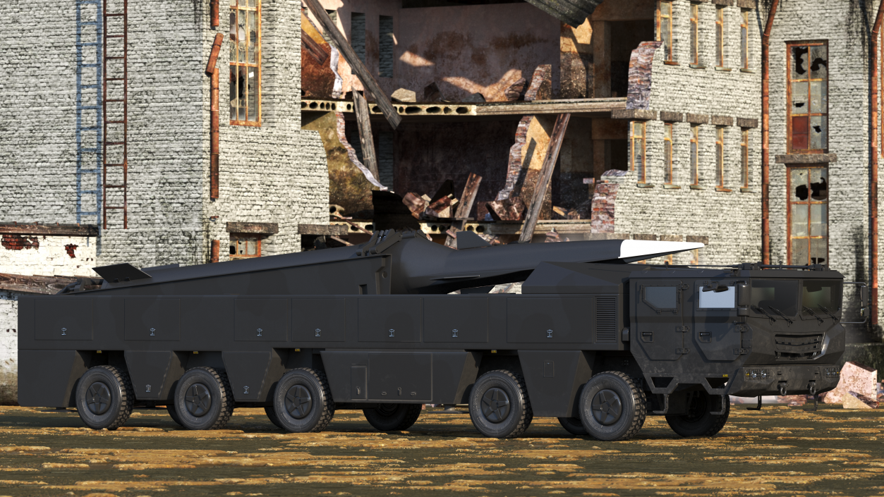 3D model Strategic Missile on Road Mobile Vehicle