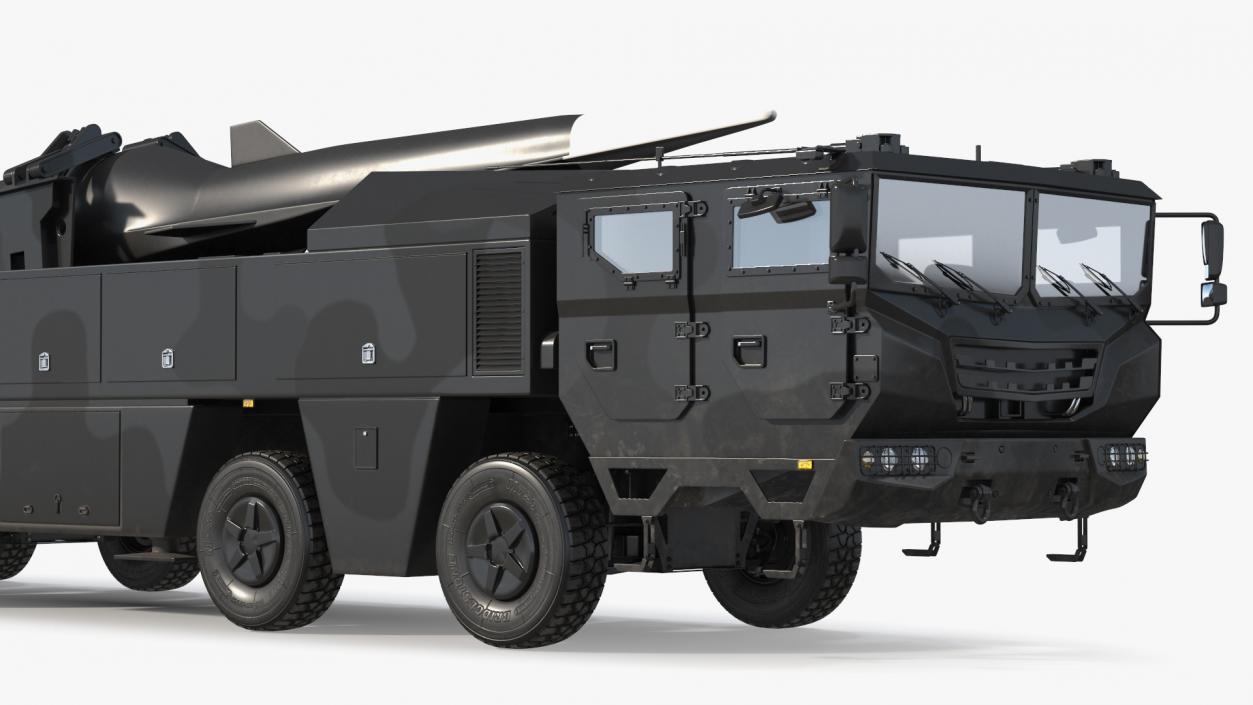 3D model Strategic Missile on Road Mobile Vehicle