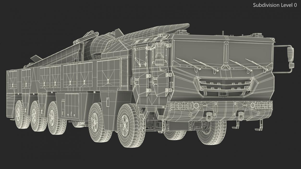 3D model Strategic Missile on Road Mobile Vehicle