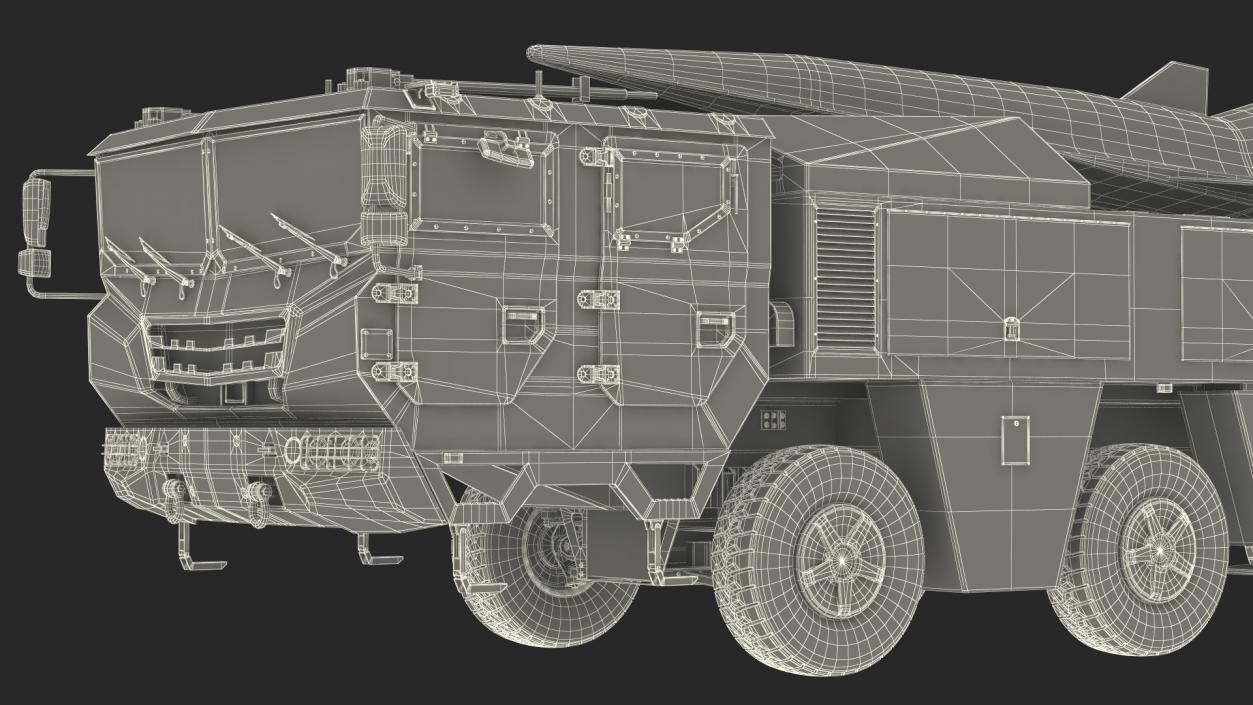 3D model Strategic Missile on Road Mobile Vehicle