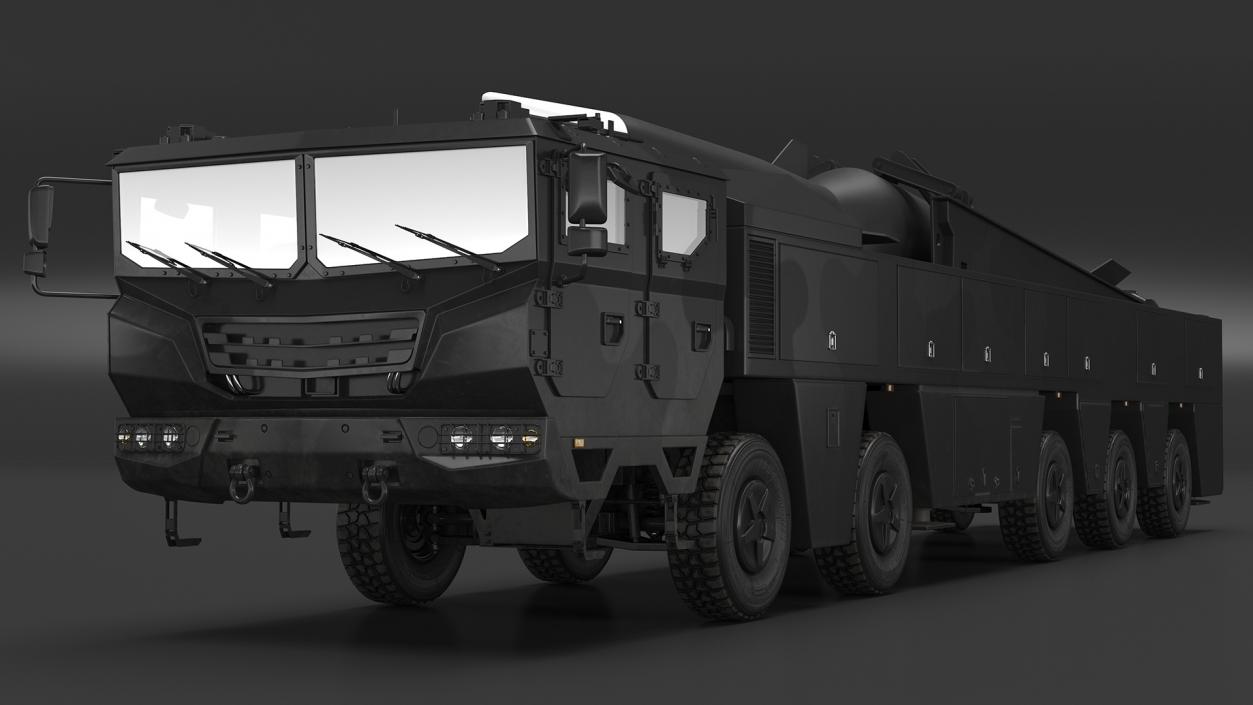 3D model Strategic Missile on Road Mobile Vehicle