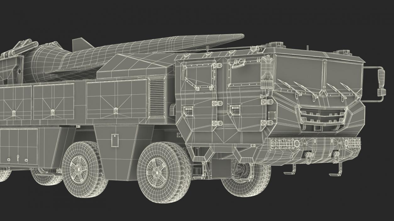 3D model Strategic Missile on Road Mobile Vehicle