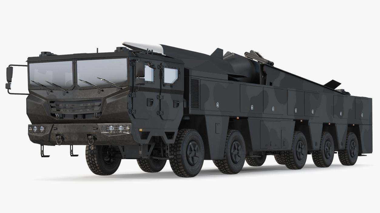 3D model Strategic Missile on Road Mobile Vehicle