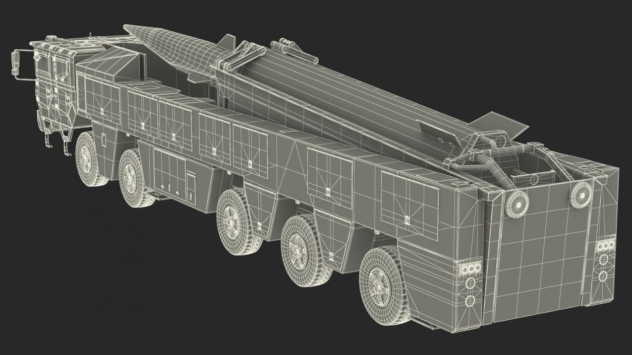 3D model Strategic Missile on Road Mobile Vehicle