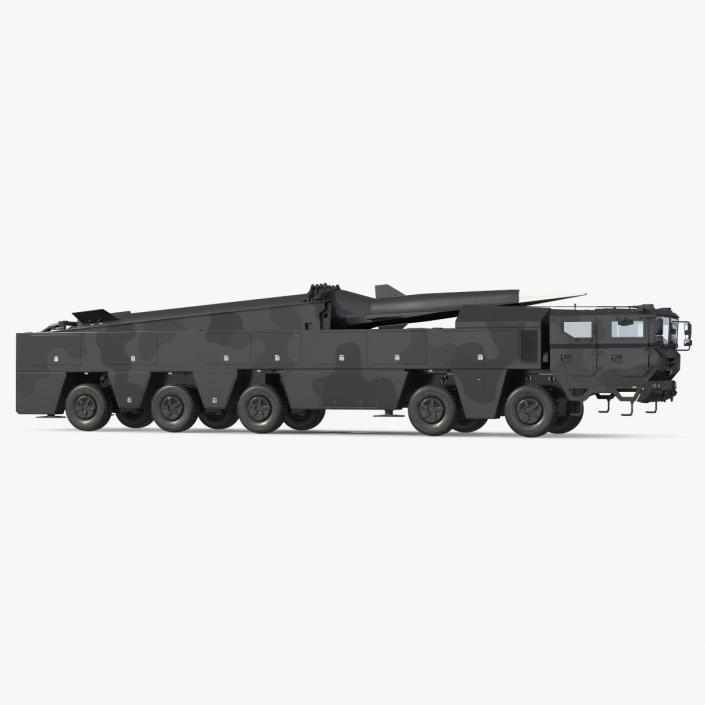 3D model Strategic Missile on Road Mobile Vehicle