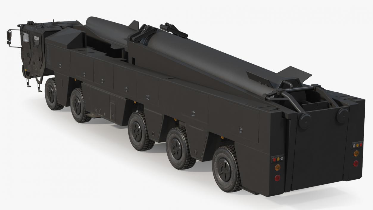 3D model Strategic Missile on Road Mobile Vehicle