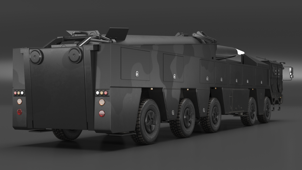 3D model Strategic Missile on Road Mobile Vehicle