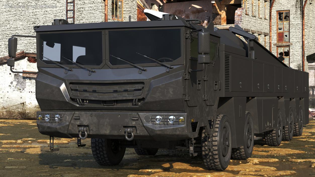 3D model Strategic Missile on Road Mobile Vehicle