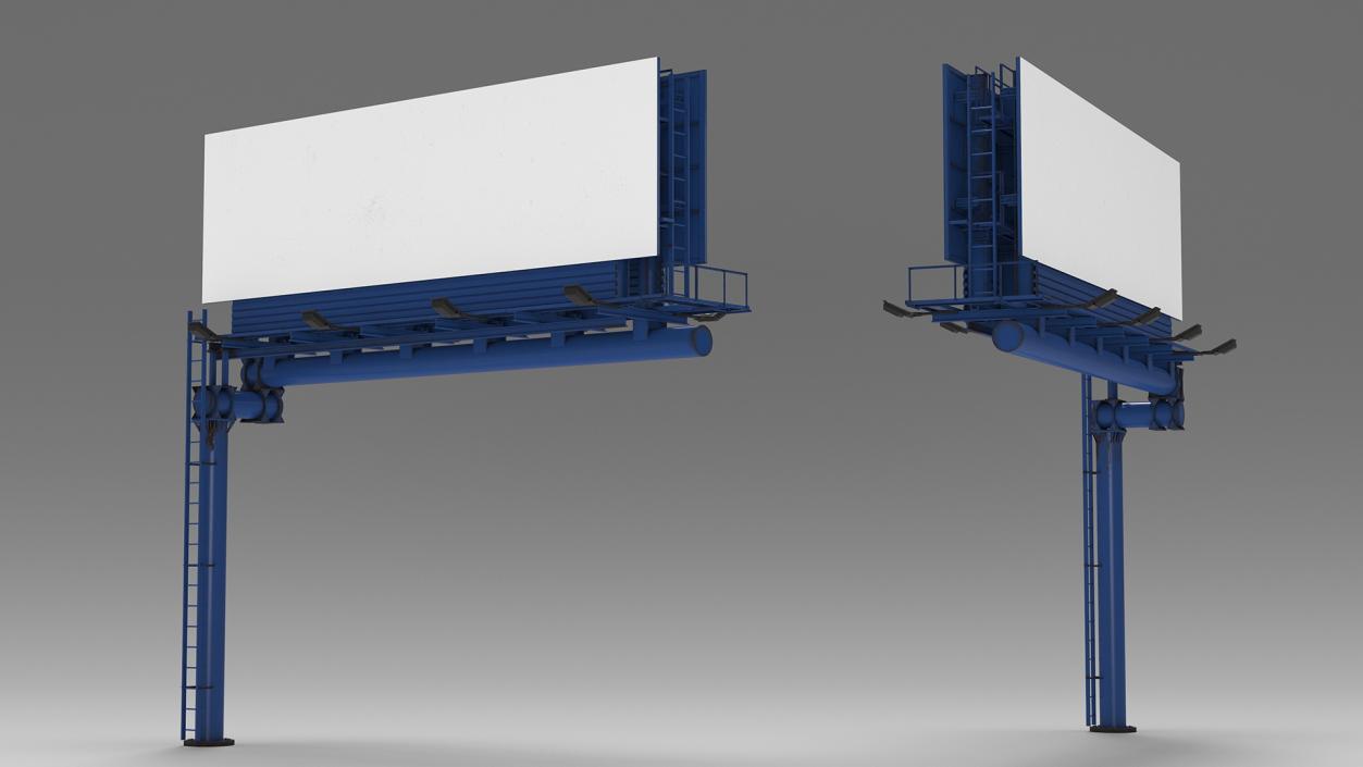 Blank Billboard Advertising Structure 3D