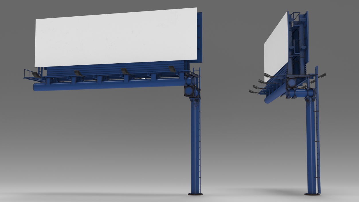 Blank Billboard Advertising Structure 3D