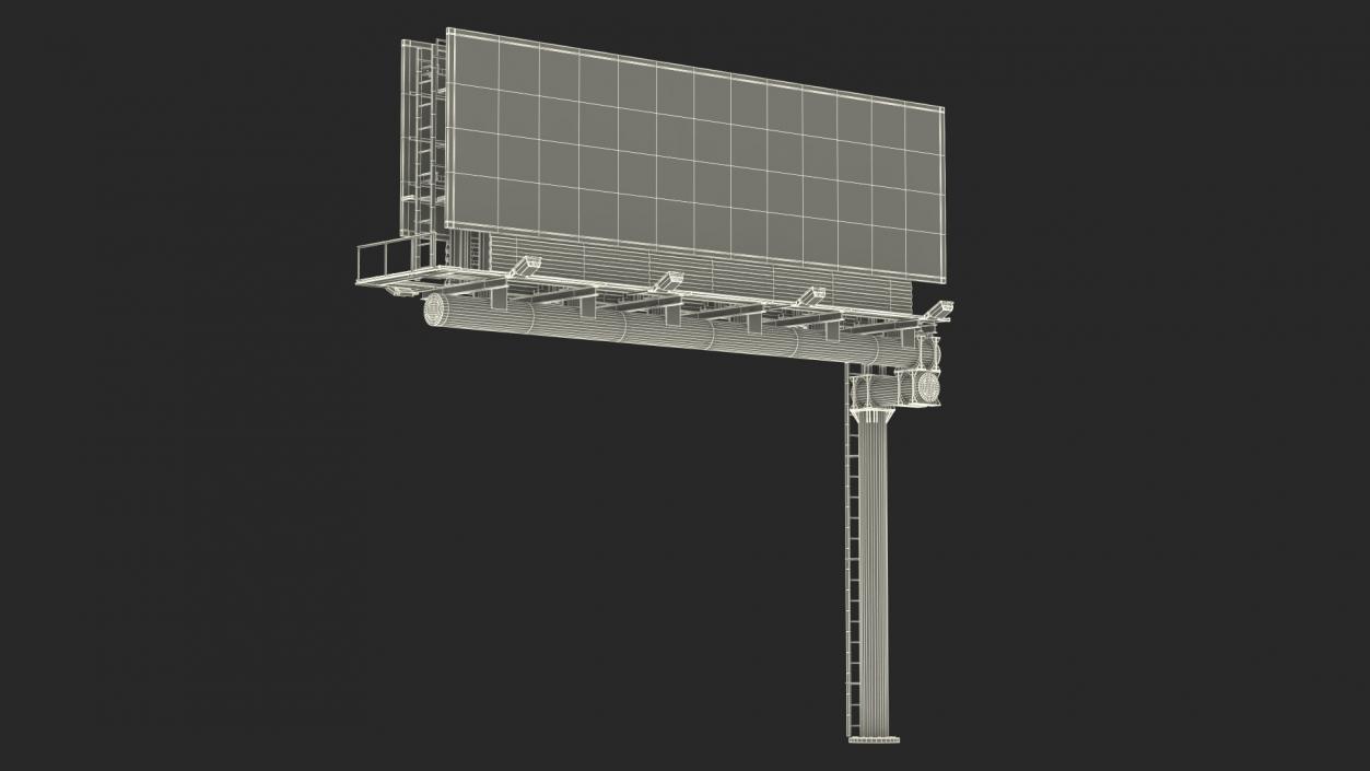 Blank Billboard Advertising Structure 3D