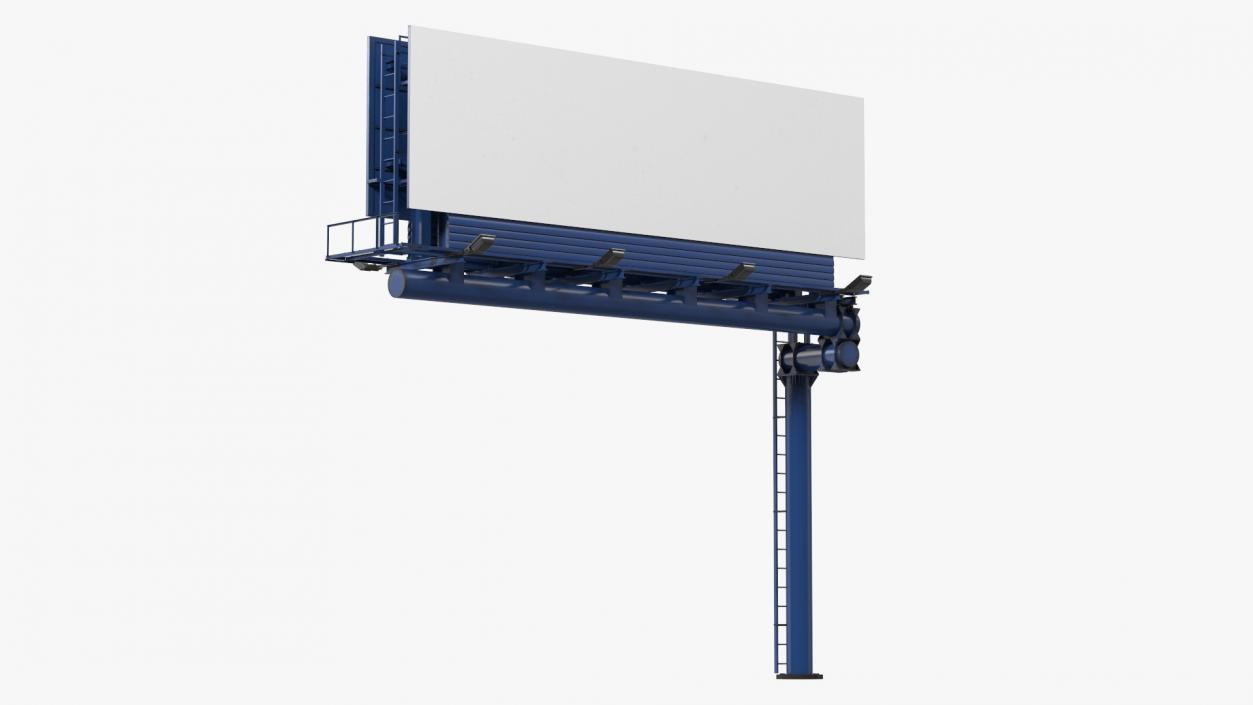 Blank Billboard Advertising Structure 3D