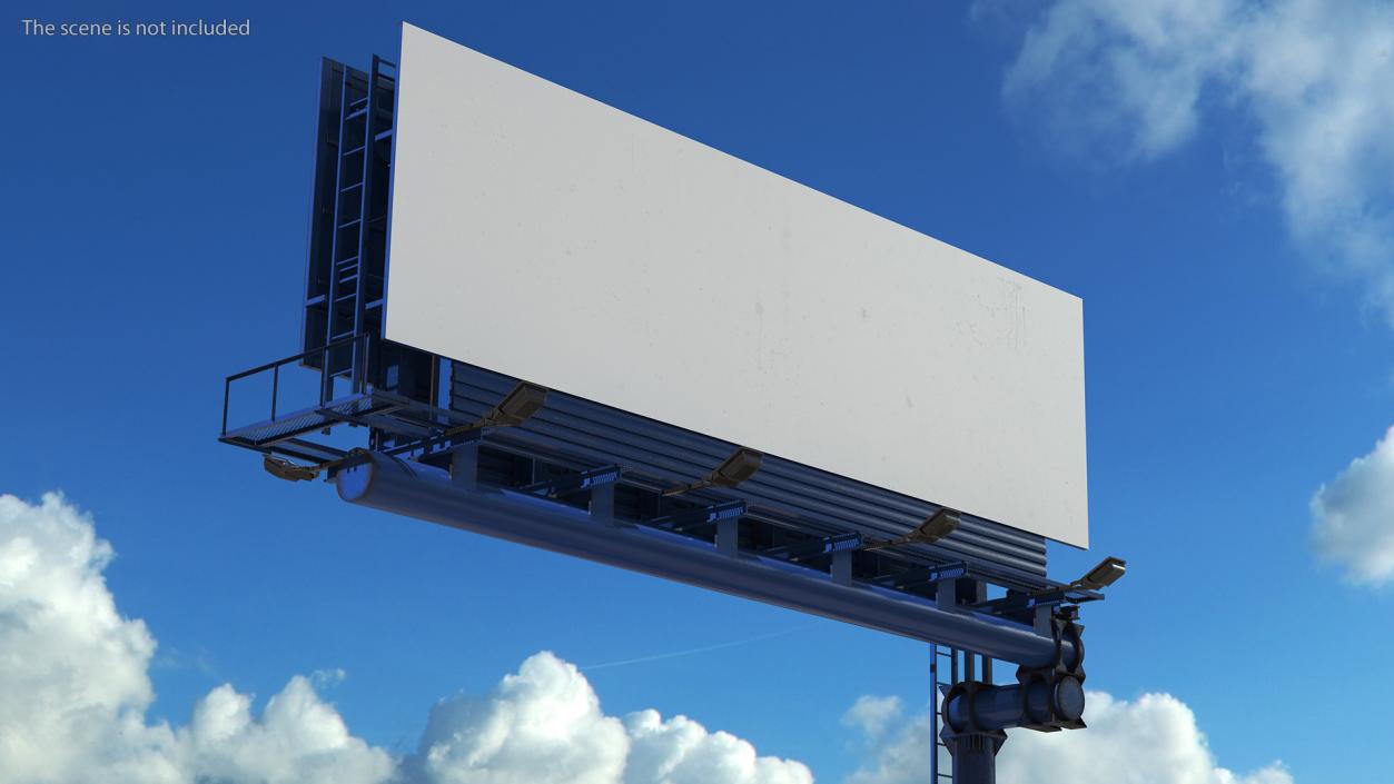 Blank Billboard Advertising Structure 3D