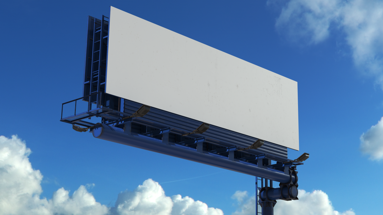 Blank Billboard Advertising Structure 3D